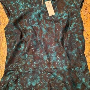 Ann Taylor Peplum Cap Sleeve Blouse in Blue